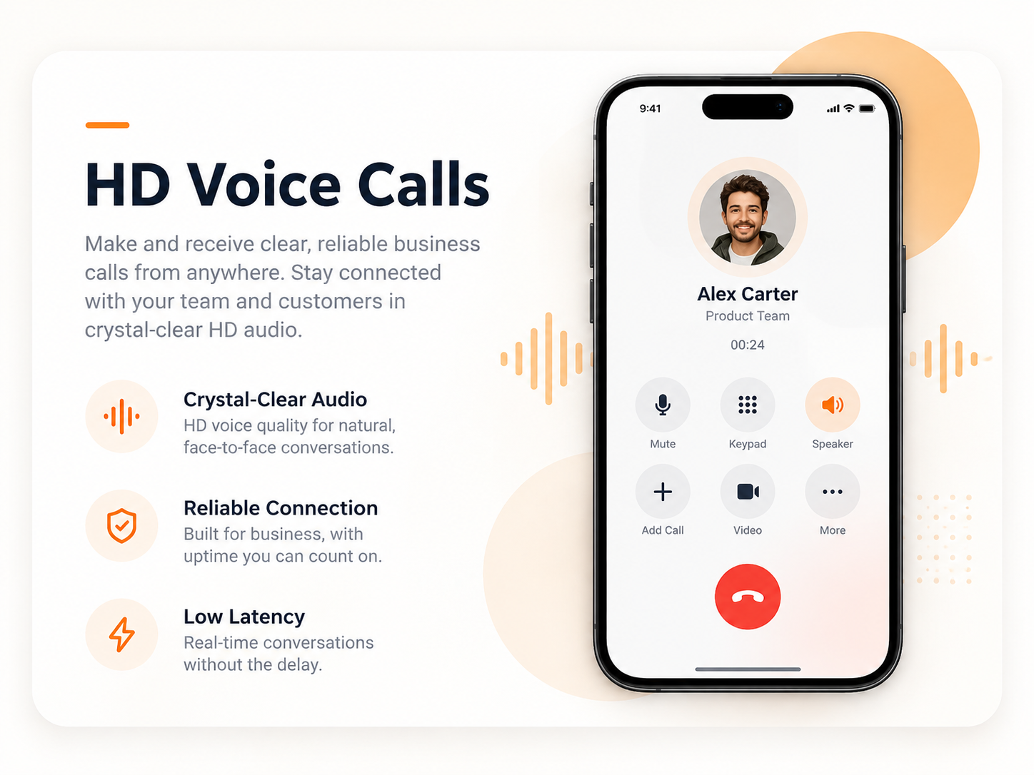 Crystal-clear voice calls wherever work takes you